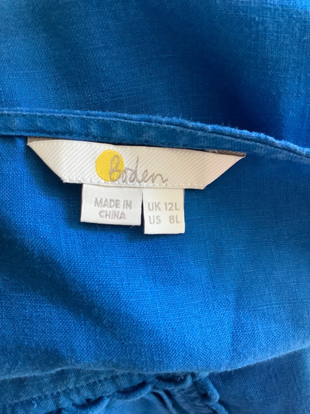 Boden Linen Knee Length Dress Royal Blue Size 8 Long - Picture 5 of 6